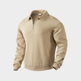 Men's Knit Quarter Zip Polo Sweater