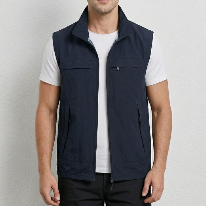 Men's Nylon Lightweight Utility Gilet Outdoor Hiking Waistcoat