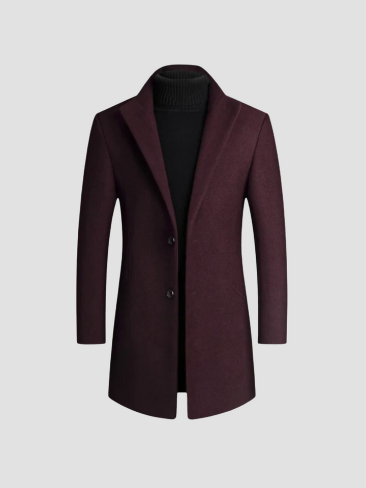 Men's Wool Blend Single Breasted Overcoat