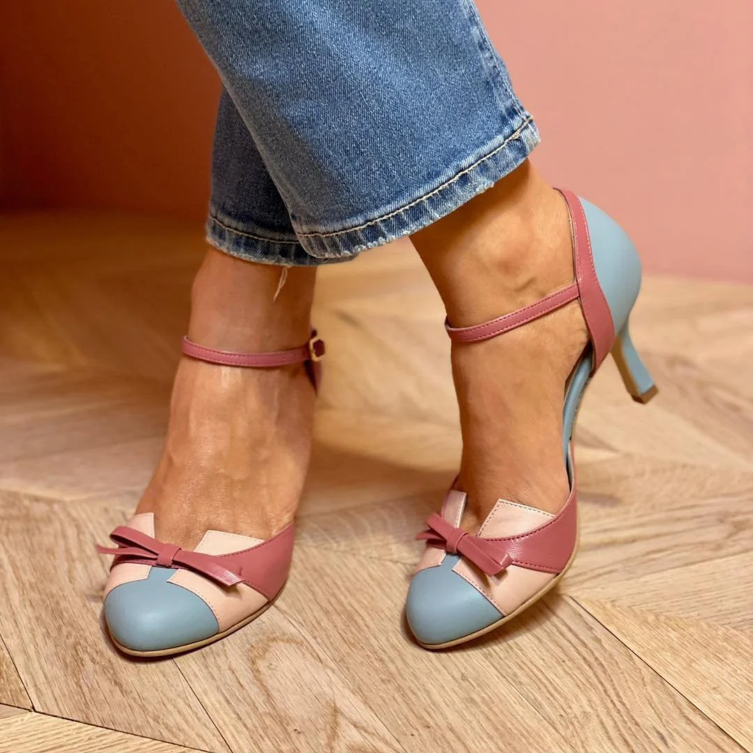 Women's Leather Mary Jane Block-Heels