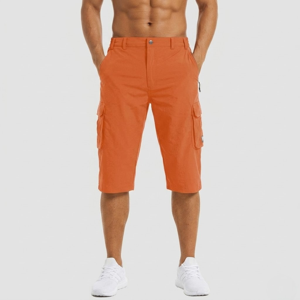 Men's Nylon Ripstop 3/4 Length Cargo Hiking Shorts