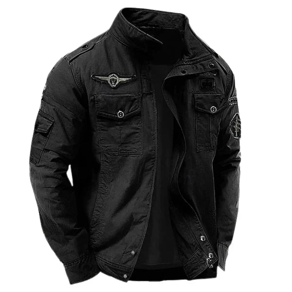 Men's Military Jacket Wool Tactical Bomber Cargo Outerwear
