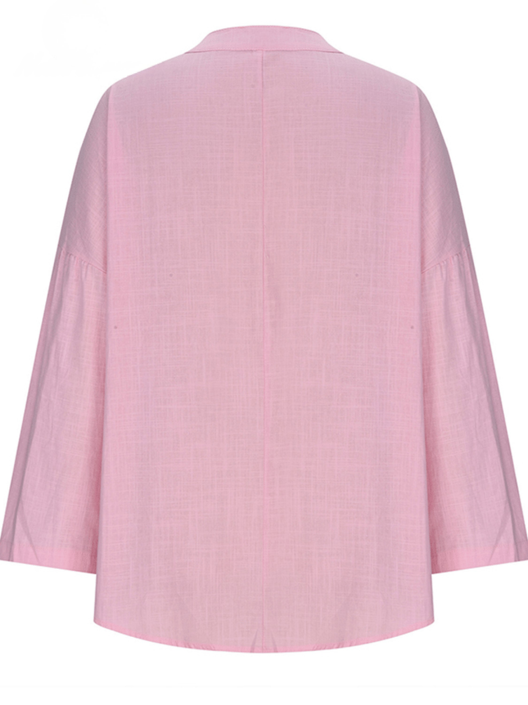 Linen V-Neck Women's Long Sleeve Tunic Blouse Tops