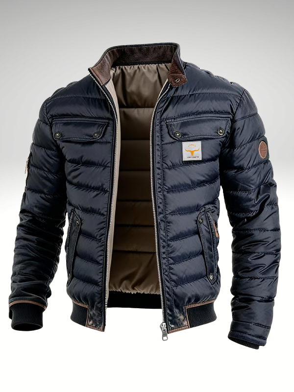 Men's Fleece-Lined Padded Insulated Bomber Jacket