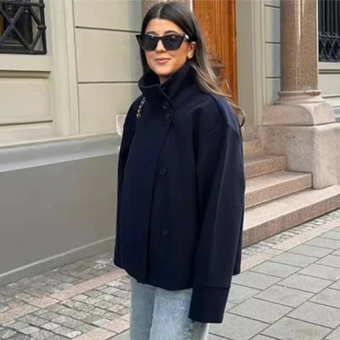 Women's Wool High Neck Jacket Outerwear