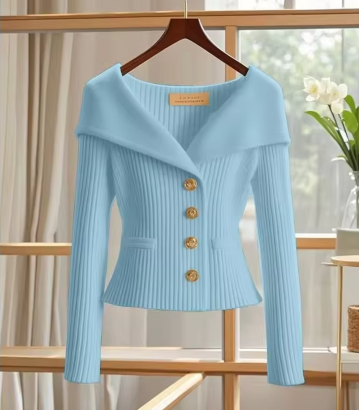 Women's Knit Shawl Collar Cardigan Sweater