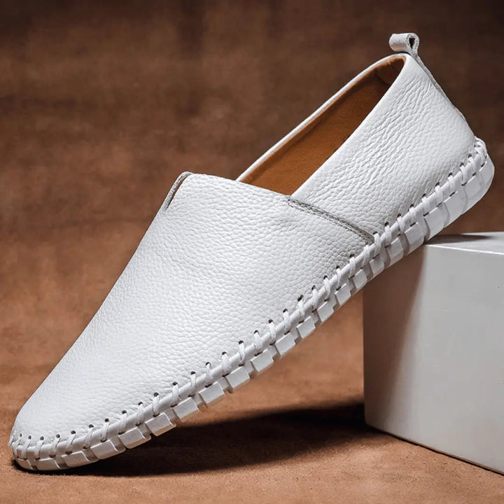 Men's Leather Loafers Casual Slip-On Flat Moccasins