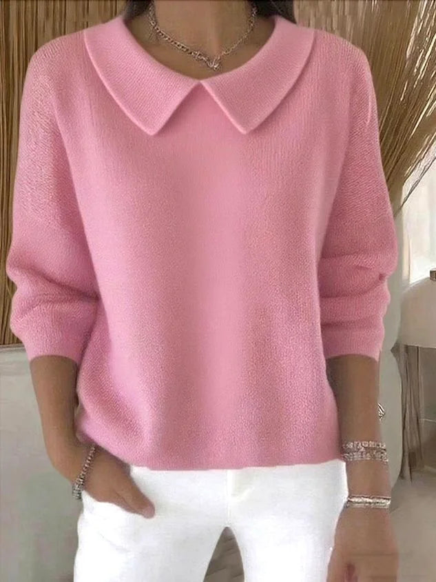 Women's Sweater Collared Knit Top