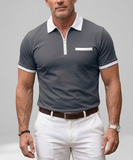 Men's Merino Wool Knit Quarter Zip Polo Shirt