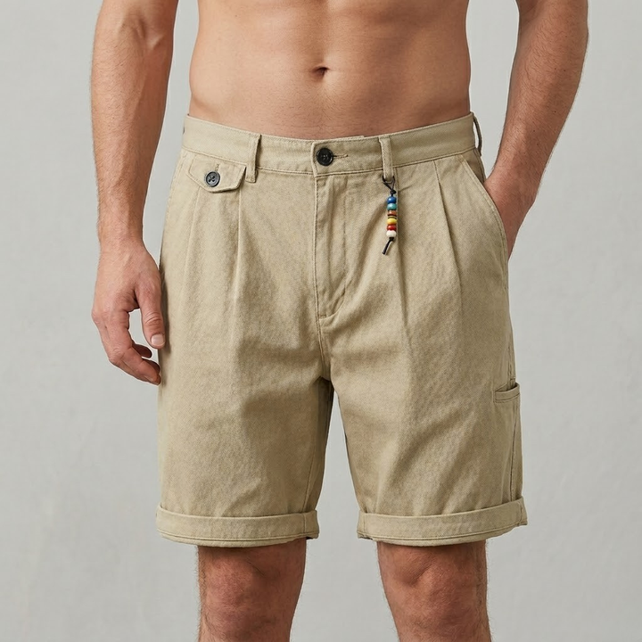 Men's Linen Chino Bermuda Casual Shorts
