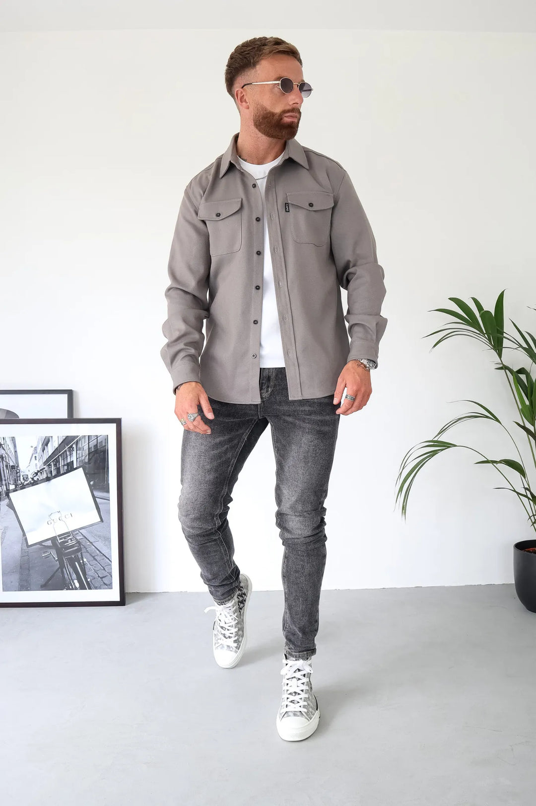 Men's Wool Blend Overshirt Heavyweight Flannel Jacket