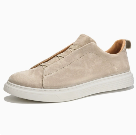 Men's Leather Slip-on Sneakers Casual Walking Shoes