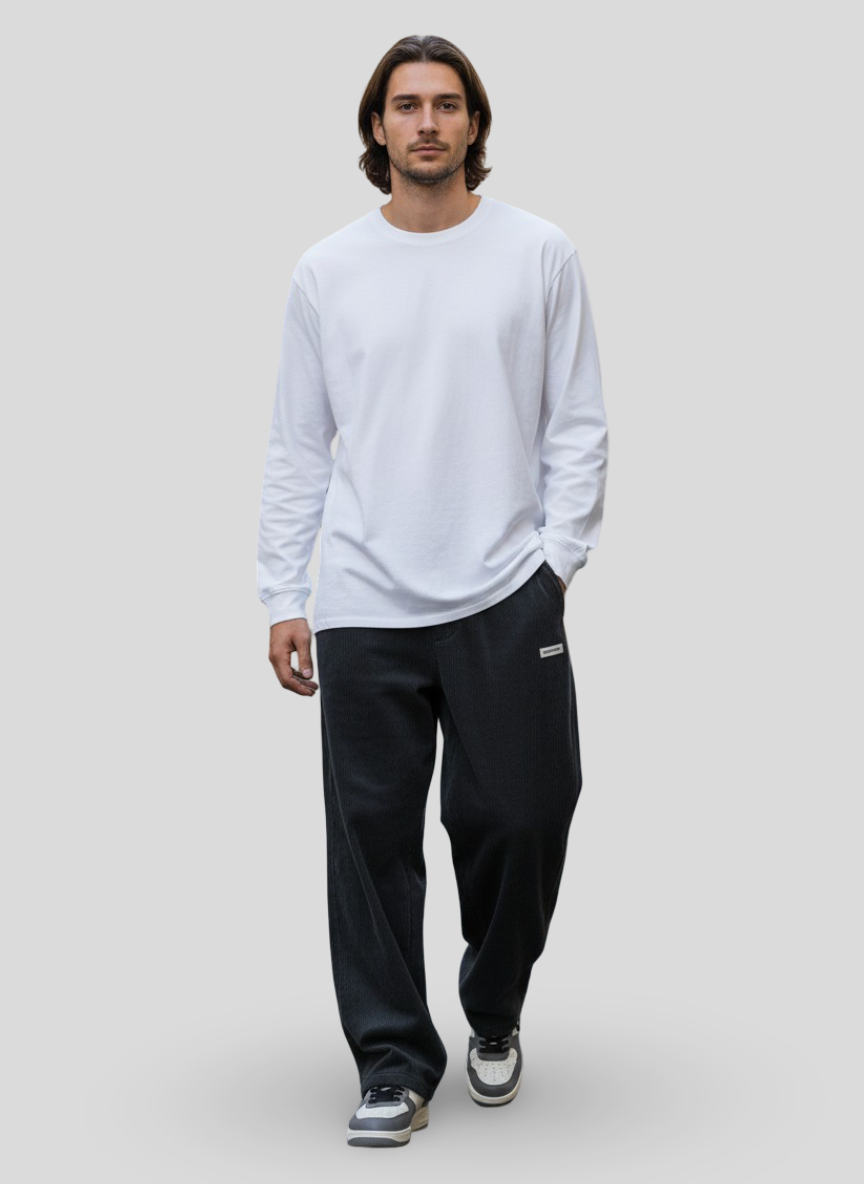 Men's Loose-Fit Wide-Leg Corduroy Pants