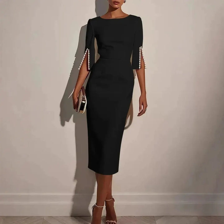 Women's Bodycon Elegant Formal Party Satin Pencil Midi Dress