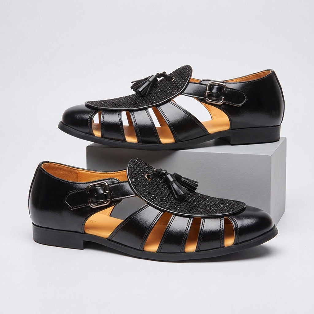 Men's Leather Closed-Toe Walking Sandal
