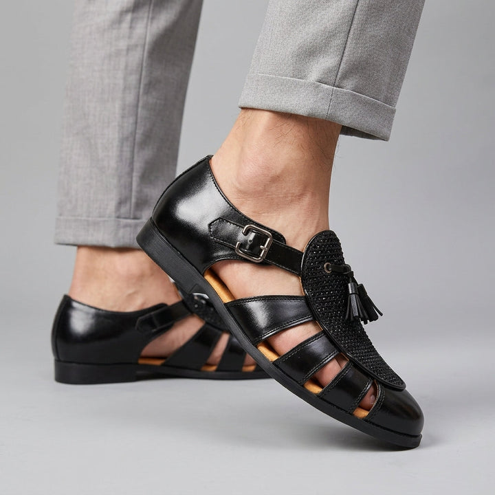 Men's Leather Closed-Toe Walking Sandal