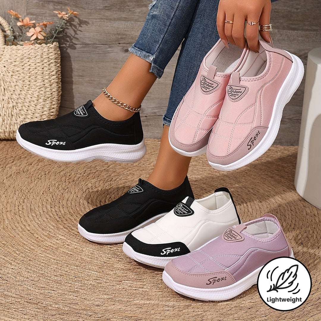 Women's Leather Slip On Sneakers Sport Walking Shoes