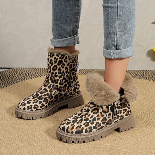 Womens Fleece Lined Suede Ankle Boots