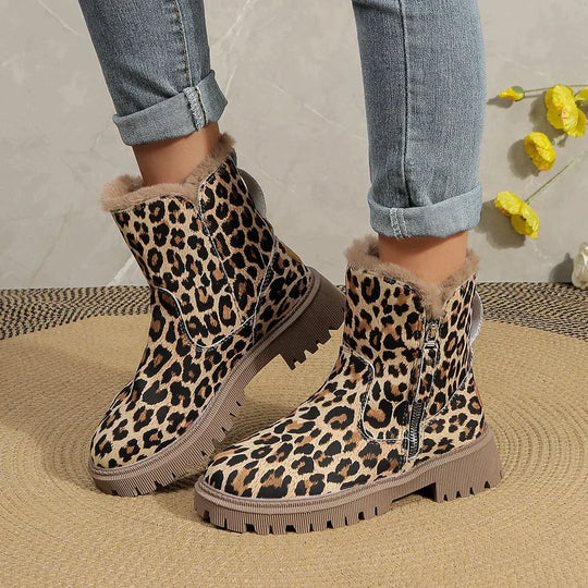 Womens Fleece Lined Suede Ankle Boots