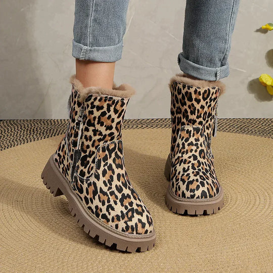 Womens Fleece Lined Suede Ankle Boots