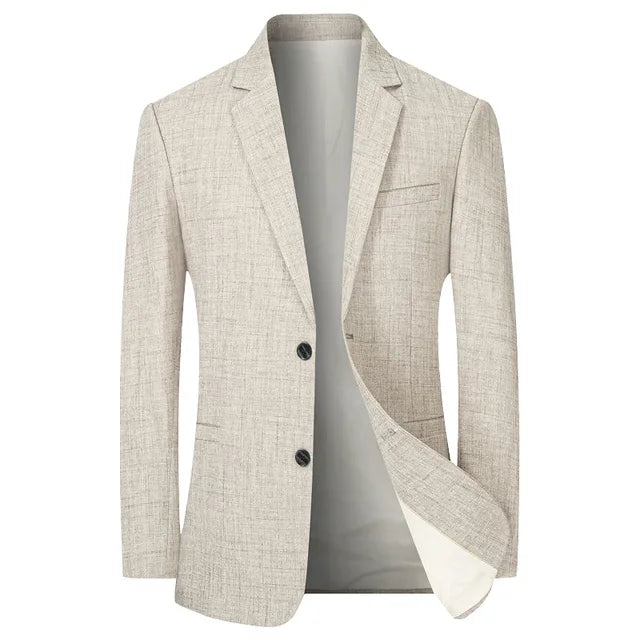 Men's Linen Slim Fit Notch Lapel Blazer Sport Coat