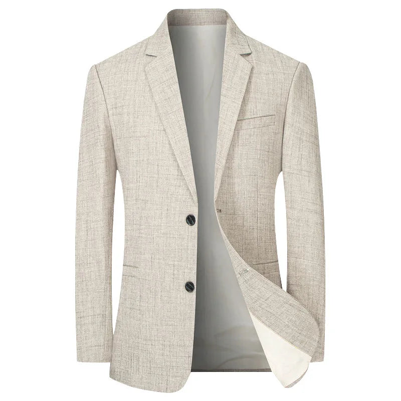 Men's Linen Slim Fit Notch Lapel Blazer Sport Coat