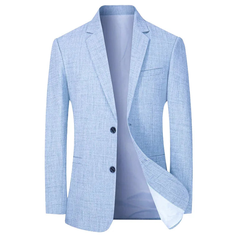 Men's Linen Slim Fit Notch Lapel Blazer Sport Coat