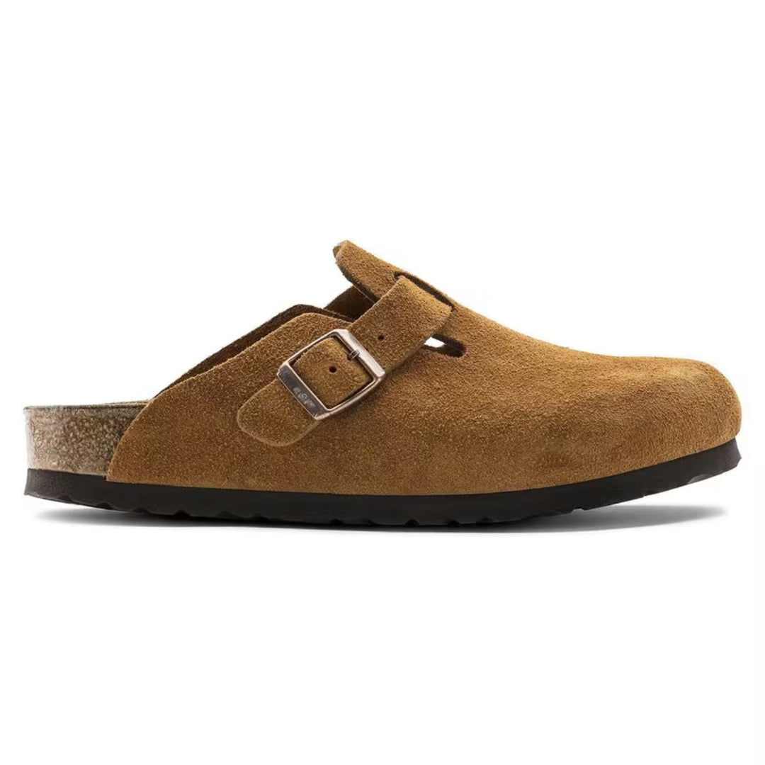 Clogs Men's Leather Casual Slip On Mules Summer Comfort Walking Shoes