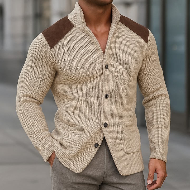 Men's Wool Knit Cardigan Sweater Blazer