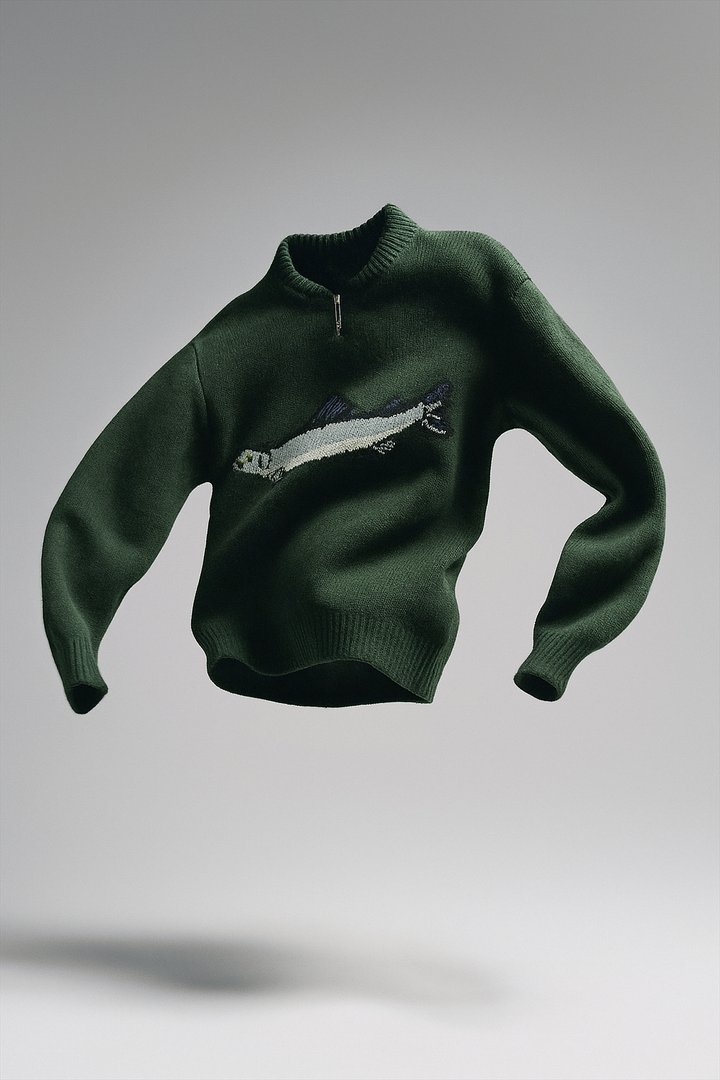 Women's Knit Sweater Quarter Zip Jumper