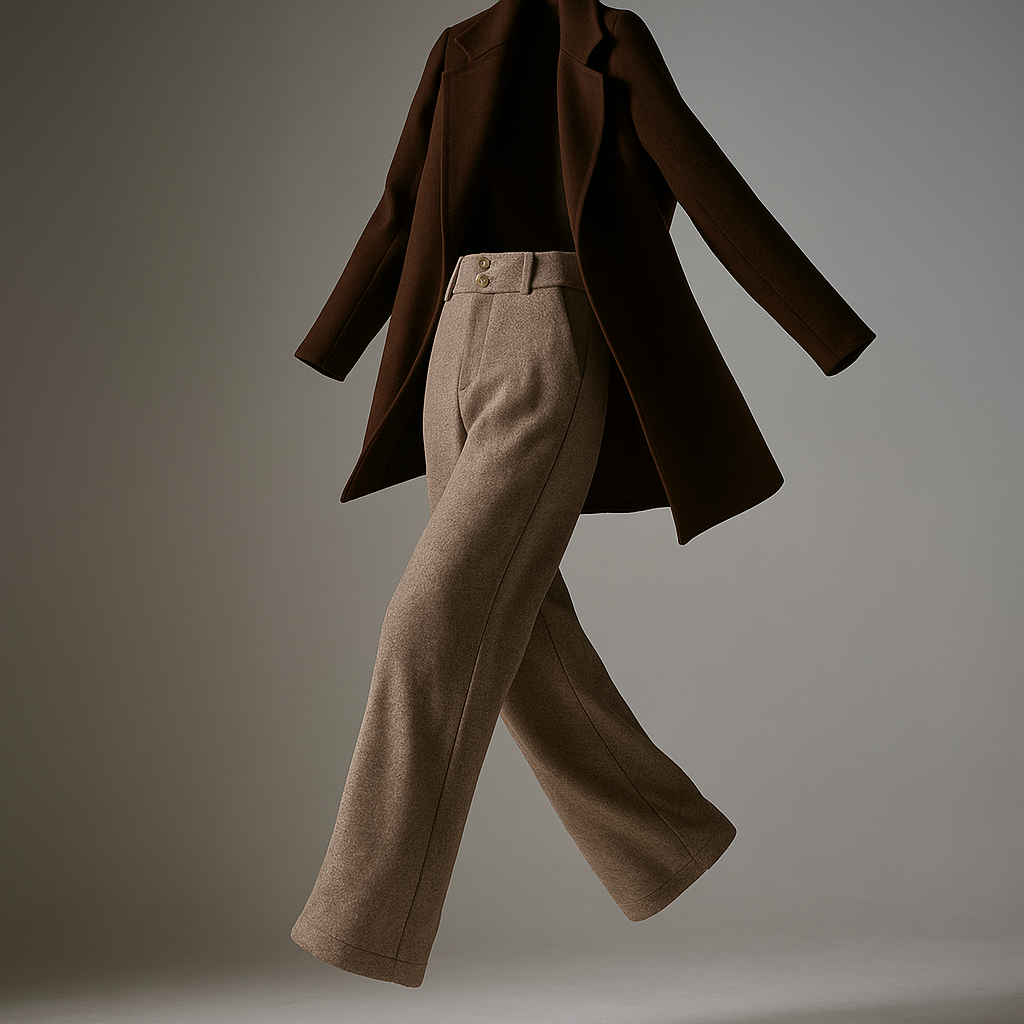 Women's Wool Trousers Wide Leg Pants