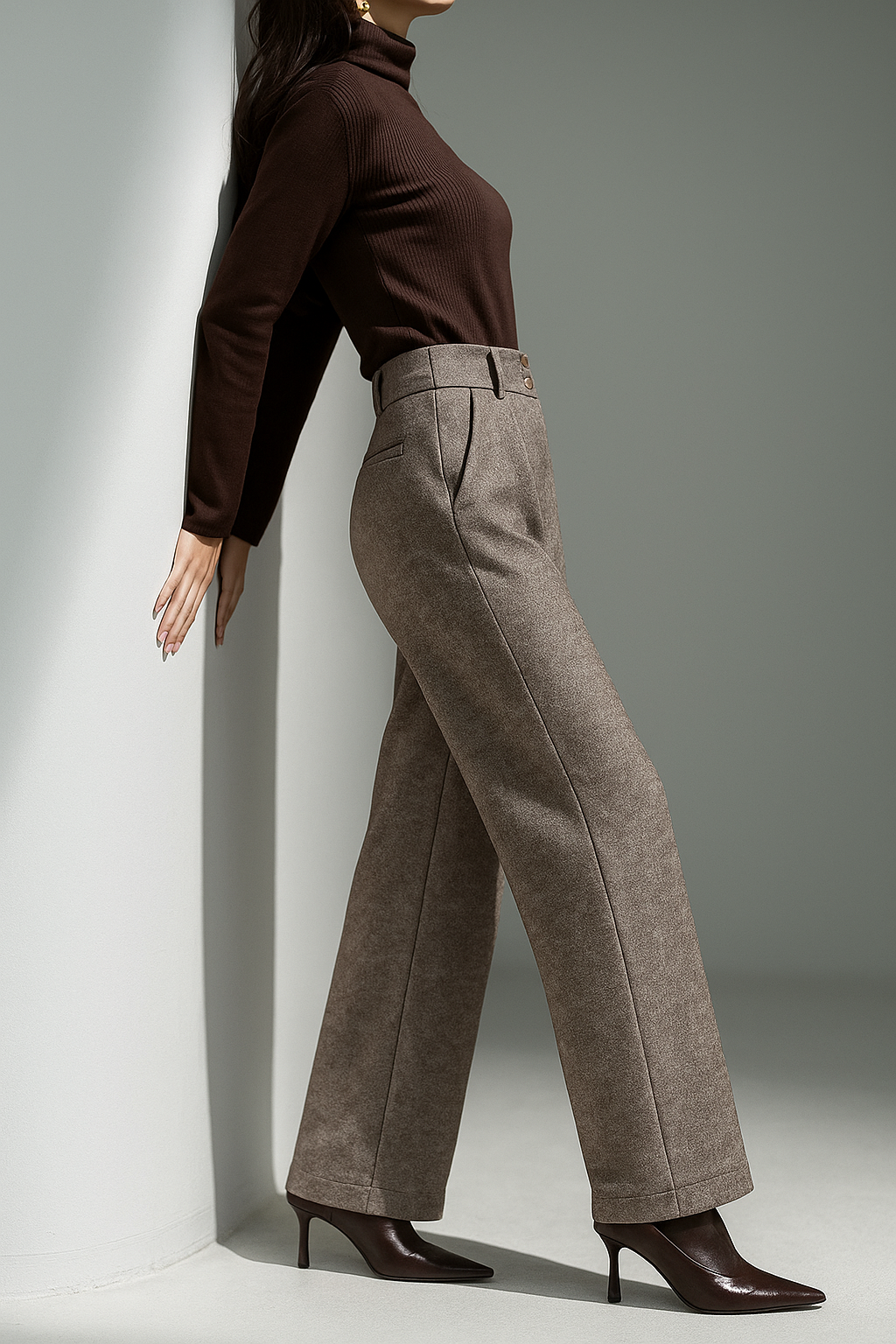 Women's Wool Trousers Wide Leg Pants