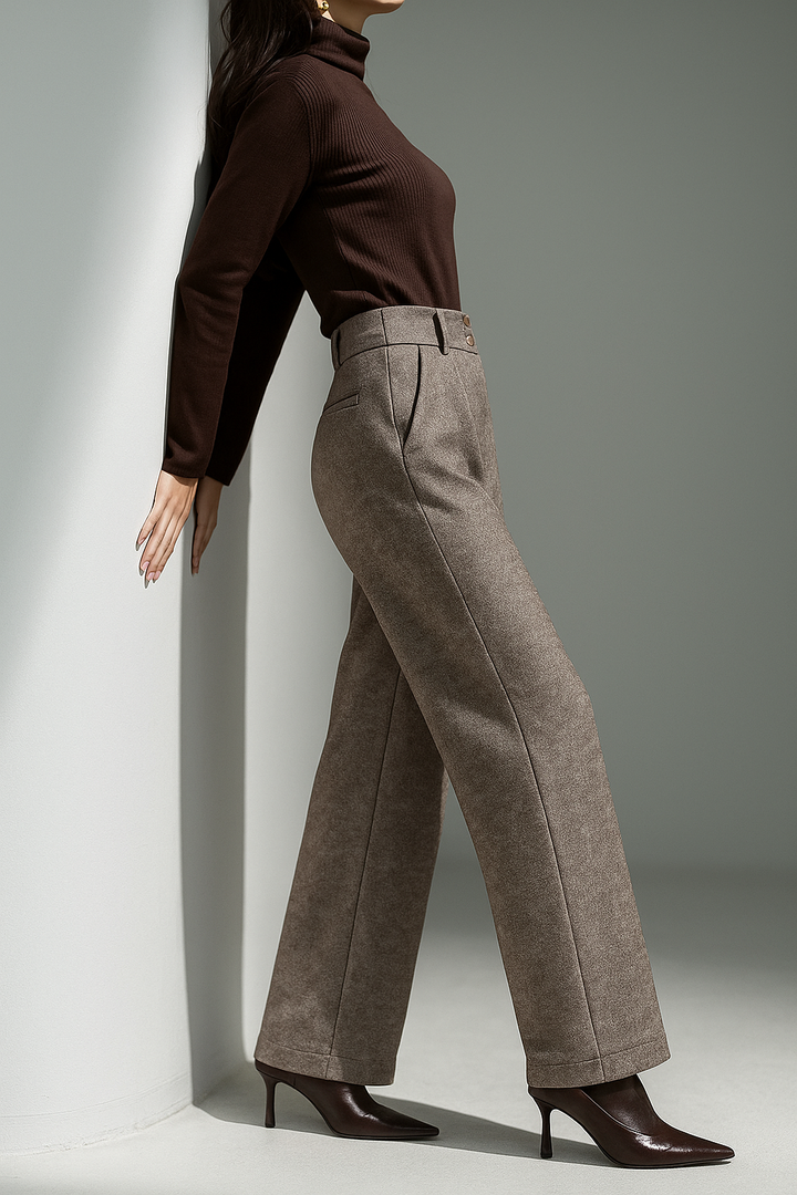 Women's Wool Trousers Wide Leg Pants