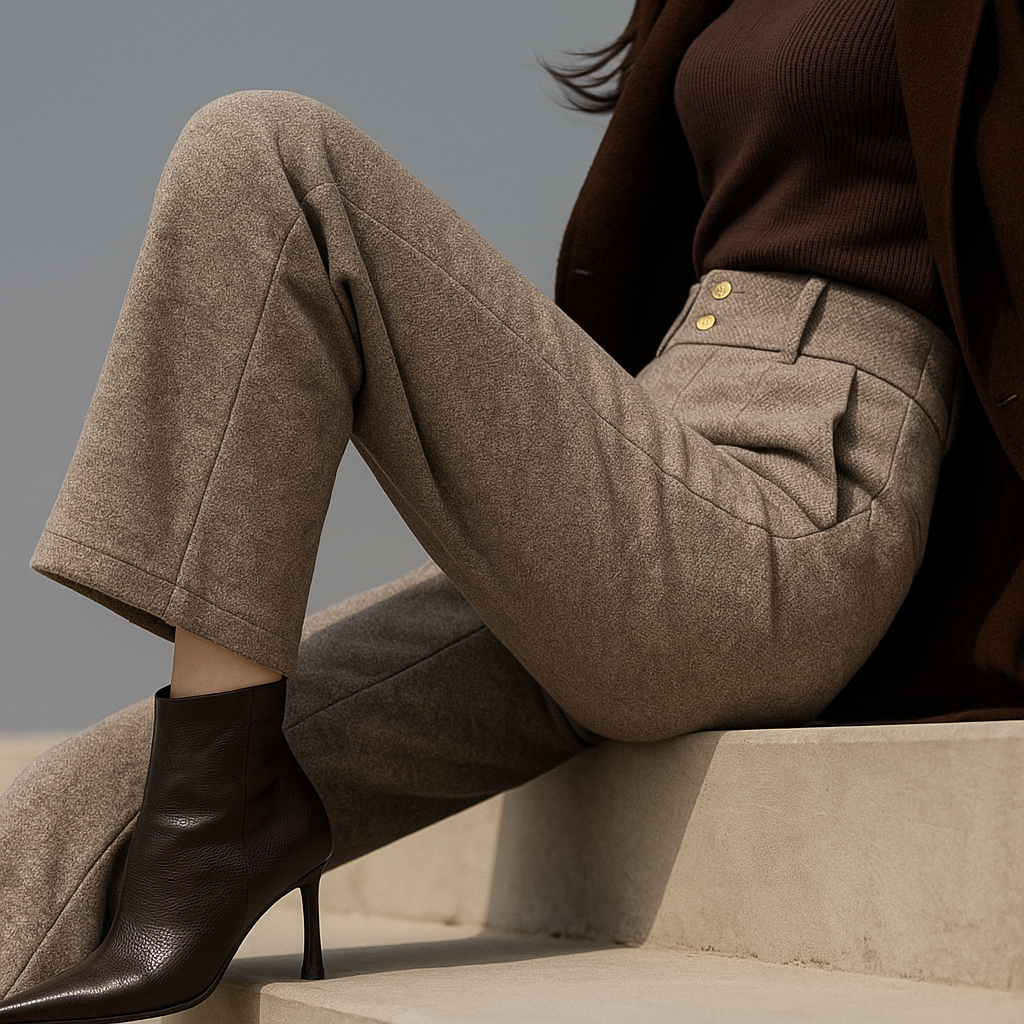 Women's Wool Trousers Wide Leg Pants