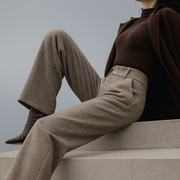 Women's Wool Trousers Wide Leg Pants