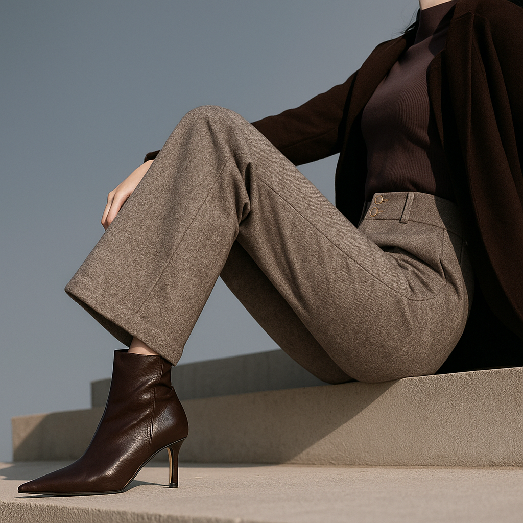 Women's Wool Trousers Wide Leg Pants