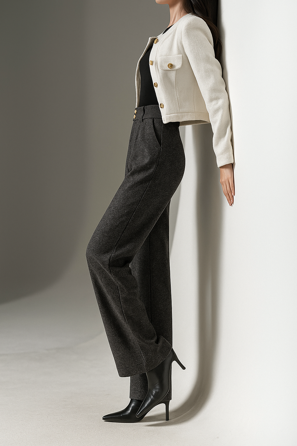 Women's Wool Trousers Wide Leg Pants
