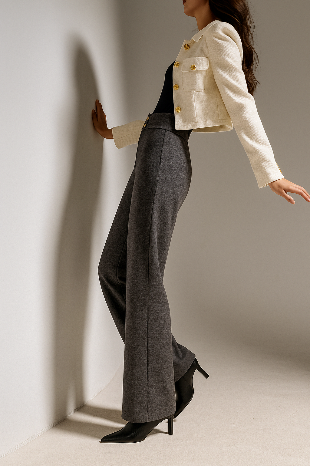 Women's Wool Trousers Wide Leg Pants