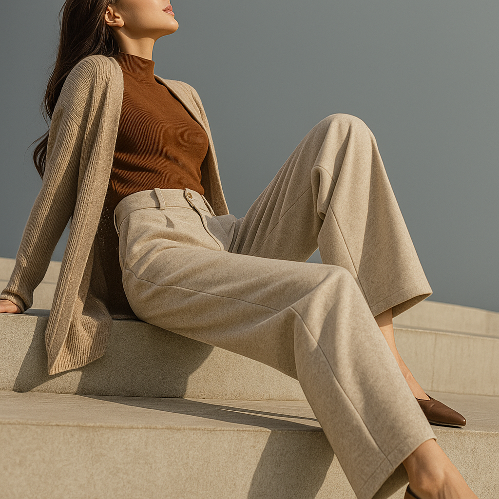 Women's Wool Trousers Wide Leg Pants