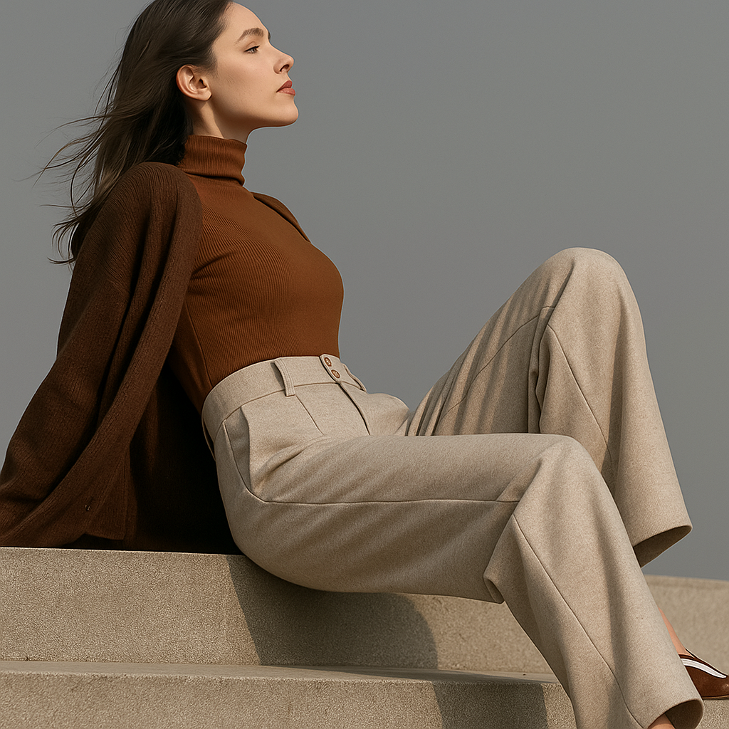 Women's Wool Trousers Wide Leg Pants