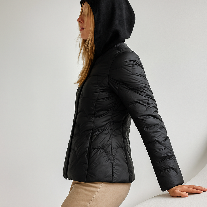 Women's Puffer Jacket Hooded Quilted Parka Coat Warm Outerwear