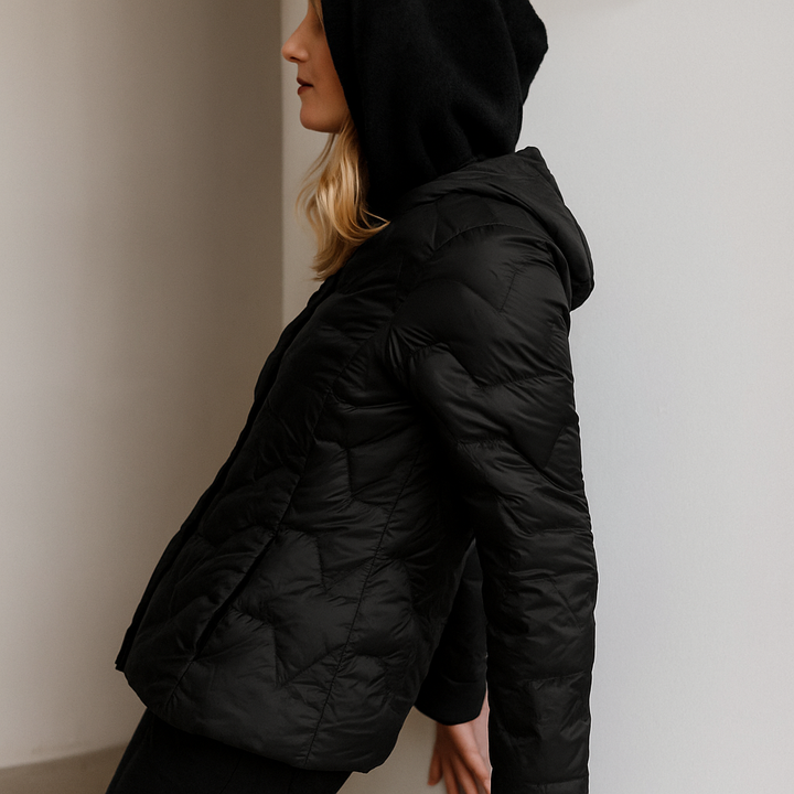 Women's Puffer Jacket Hooded Quilted Parka Coat Warm Outerwear