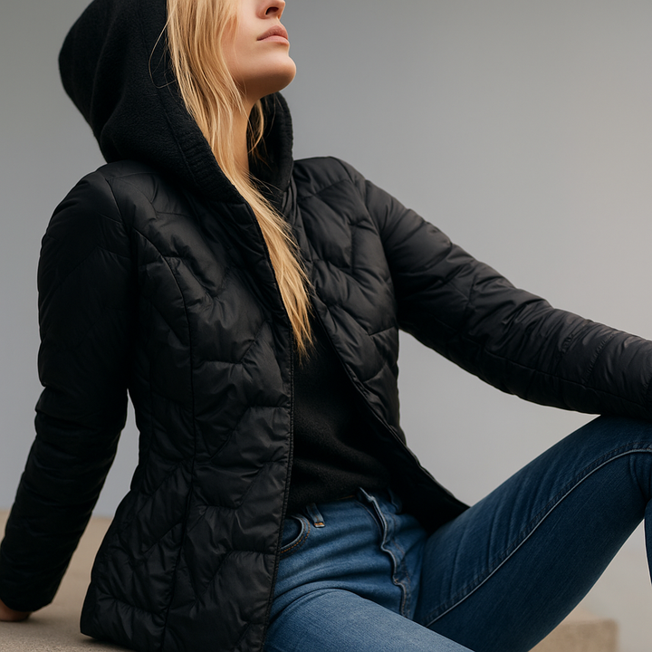 Women's Puffer Jacket Hooded Quilted Parka Coat Warm Outerwear