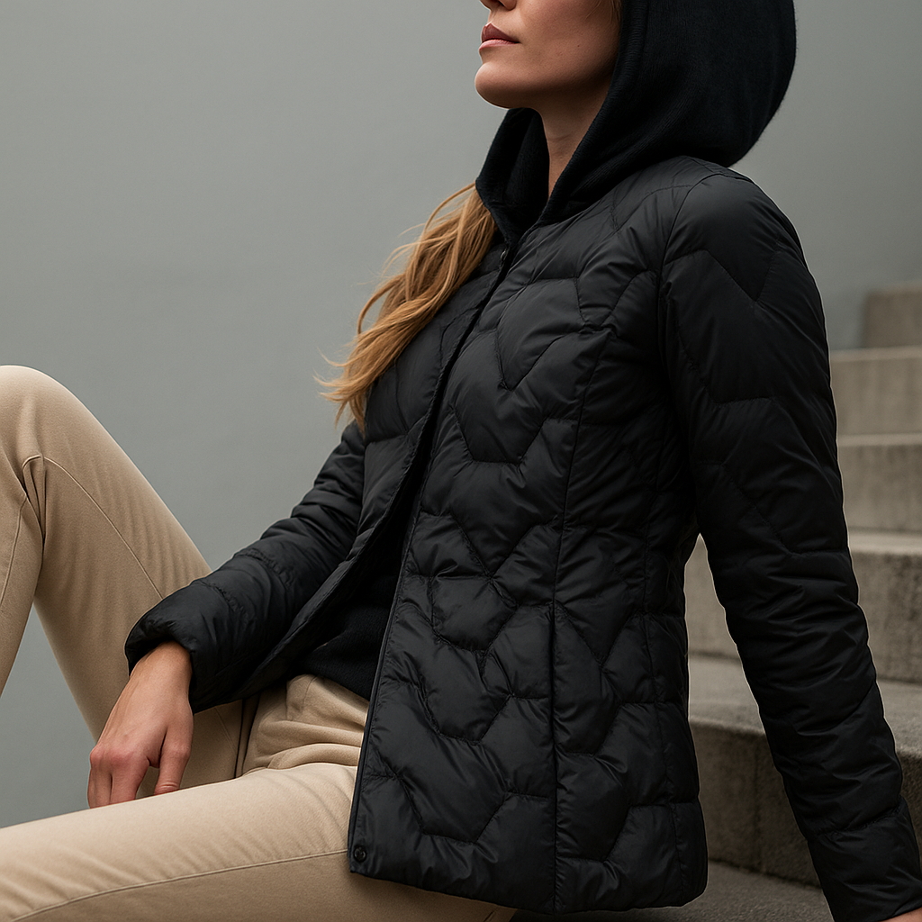 Women's Puffer Jacket Hooded Quilted Parka Coat Warm Outerwear