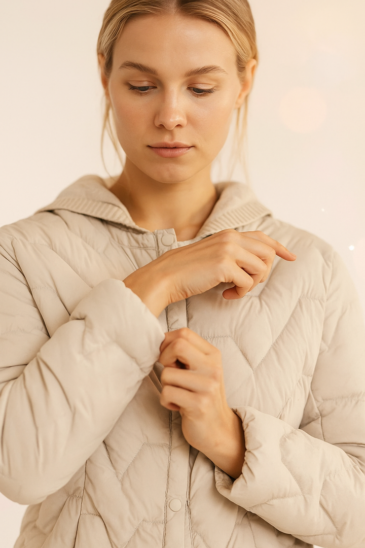 Women's Puffer Jacket Hooded Quilted Parka Coat Warm Outerwear