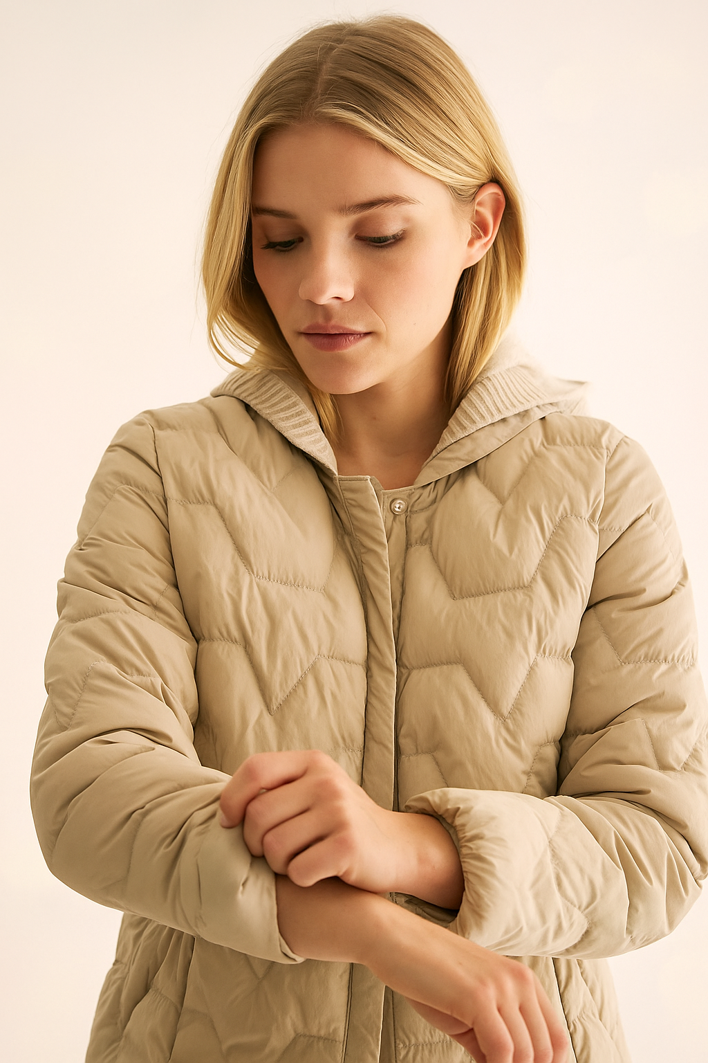 Women's Puffer Jacket Hooded Quilted Parka Coat Warm Outerwear