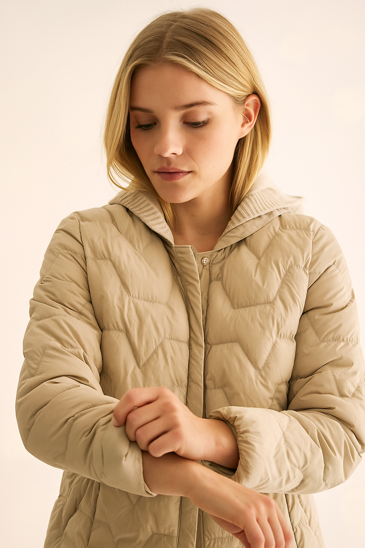 Women's Puffer Jacket Hooded Quilted Parka Coat Warm Outerwear
