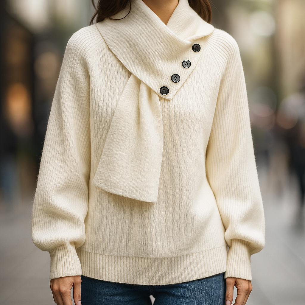 Women's Knit Jumper Merino Wool Cowl Neck Pullover Sweater