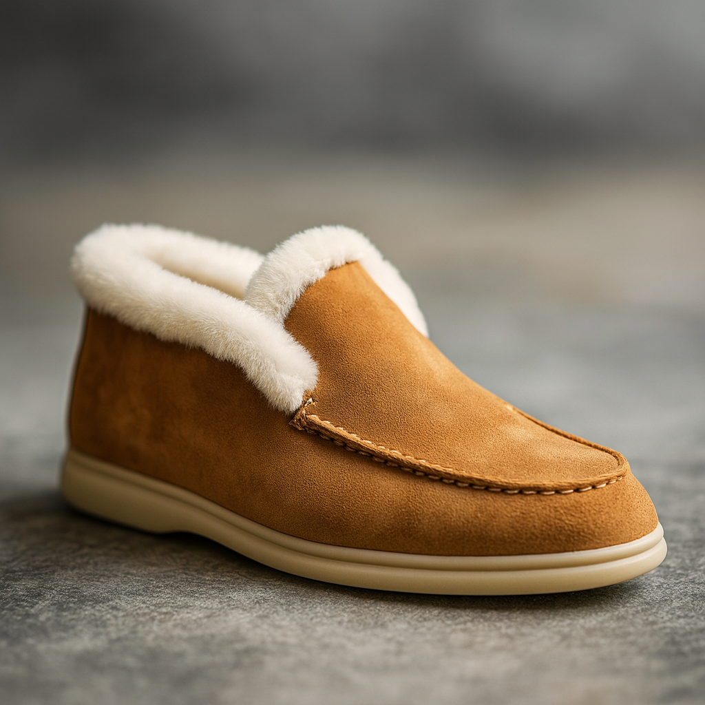 Bottines à enfiler pour femmes en daim doublées de polaire