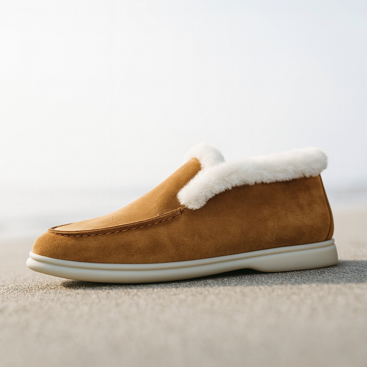 Bottines à enfiler pour femmes en daim doublées de polaire